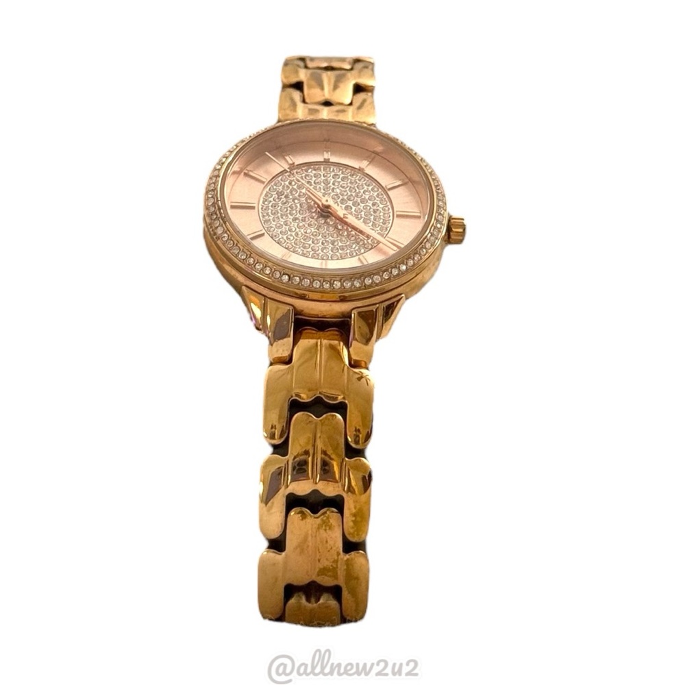 Michael Kors 4413 Mini Allie Rose Gold-Tone Crystal Watch Sized to 6" - Picture 11 of 16